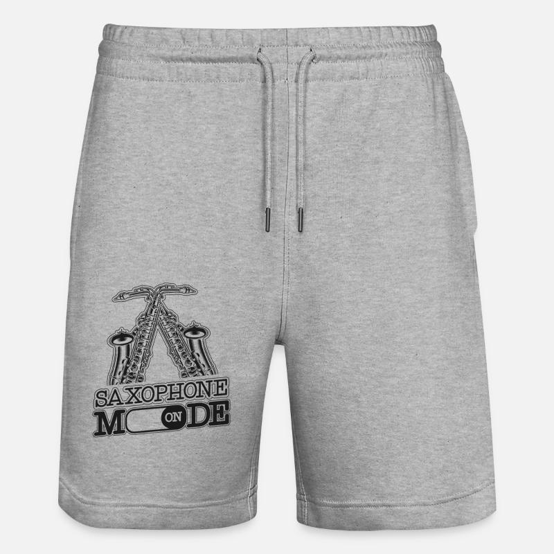 Saxophone Saxophone Mode On - Stanley/Stella Trainer Unisex Organic Jogging Shorts - heather grey
