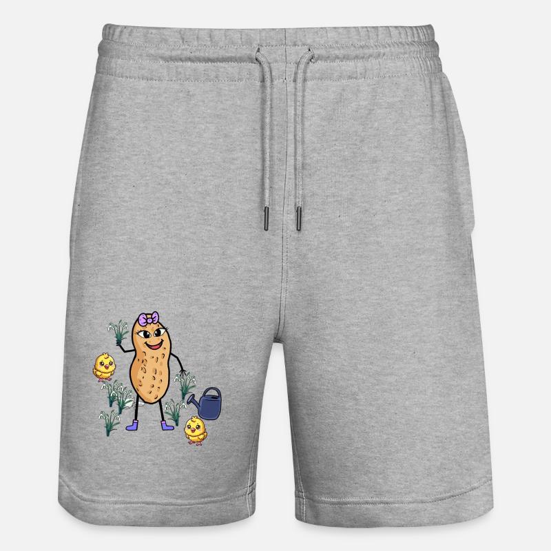 Peanut Spring Easter Chick Snowdrop - Stanley/Stella Trainer Unisex Organic Jogging Shorts - heather grey
