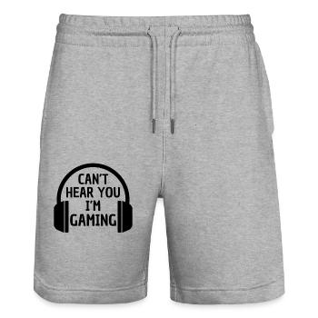 Lustiger Gaming Spruch für Zocker - Stanley/Stella Unisex Bio Joggingshorts Trainer  - Grau meliert - Vorne - Nik (191cm) & Marisol (170cm)