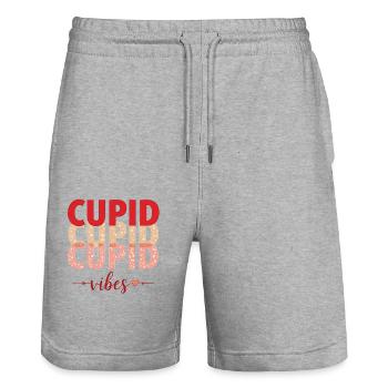 Romantisches Valentinstag Liebe & Valentinstag - Stanley/Stella Unisex Bio Joggingshorts Trainer  - Grau meliert - Vorne - Nik (191cm) & Marisol (170cm)