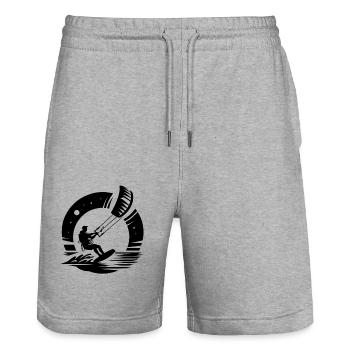 Kitesurfen Kitesurfer Kiteboard - Stanley/Stella Unisex Bio Joggingshorts Trainer  - Grau meliert - Vorne - Nik (191cm) & Marisol (170cm)