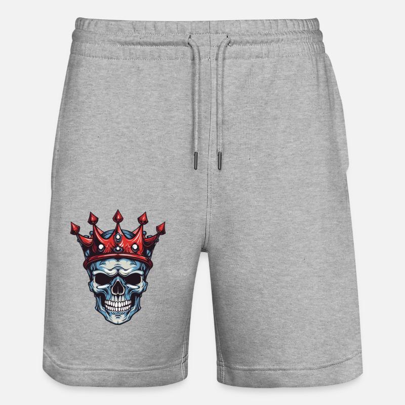 Crâne Roi Couronne - Short de jogging bio TRAINER Stanley/Stella unisexe - gris chiné