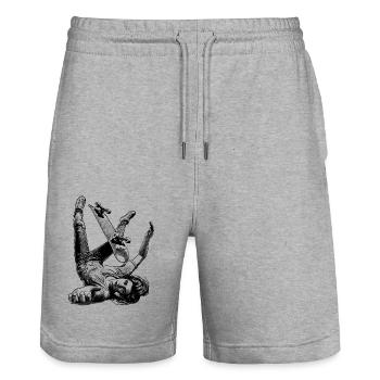 Street-Skaterin im Fall – T-Shirt für Fighter - Stanley/Stella Unisex Bio Joggingshorts Trainer  - Grau meliert - Vorne - Nik (191cm) & Marisol (170cm)