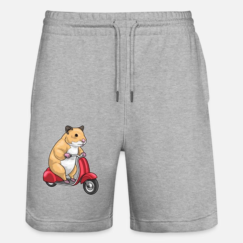 Hamster Motorroller - Stanley/Stella Unisex Bio Joggingshorts Trainer  - Grau meliert