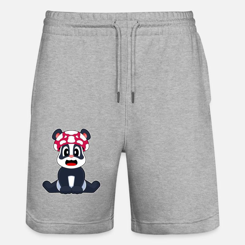 Champignon panda - Short de jogging bio TRAINER Stanley/Stella unisexe - gris chiné
