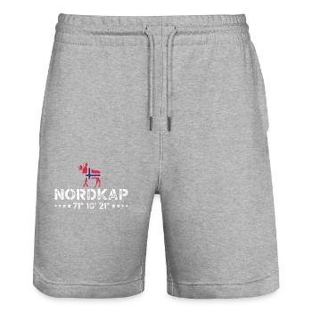 Norvège Norvège Norvège Scandinavie Cap Nord - Short de jogging bio TRAINER Stanley/Stella unisexe - gris chiné - Devant - Nik (191cm) & Marisol (170cm)