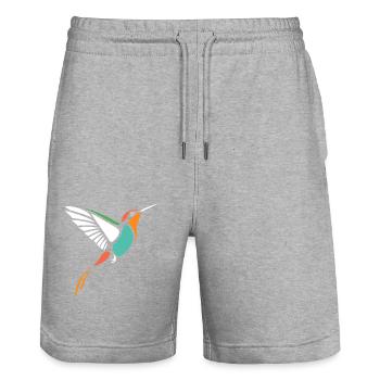 Colibri - Short de jogging bio TRAINER Stanley/Stella unisexe - gris chiné - Devant - Nik (191cm) & Marisol (170cm)