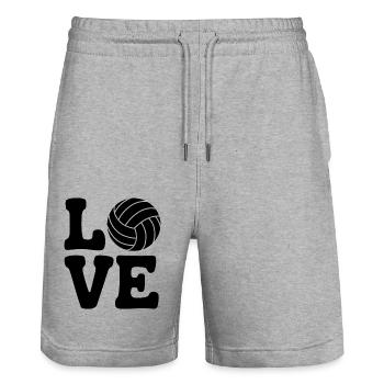 volley-ball dire drôle de cadeau de volley-ball - Short de jogging bio TRAINER Stanley/Stella unisexe - gris chiné - Devant - Nik (191cm) & Marisol (170cm)