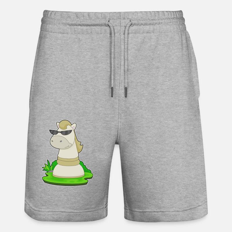 pièce d’échecs chevalier échecs - Short de jogging bio TRAINER Stanley/Stella unisexe - gris chiné