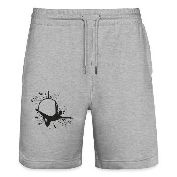 Aerialist Aerial Ring Lyra Air Ring - Stanley/Stella Trainer Unisex Organic Jogging Shorts - heather grey - Front - Nik (191cm) & Marisol (170cm)