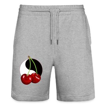 Rockabilly rétro Vintage Cerisier Fruit - Short de jogging bio TRAINER Stanley/Stella unisexe - gris chiné - Devant - Nik (191cm) & Marisol (170cm)
