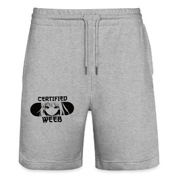 Certified Weeb Funny Anime Girl Fans Lover - Stanley/Stella Trainer Unisex Organic Jogging Shorts - heather grey - Front - Nik (191cm) & Marisol (170cm)