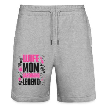 Plant Lover Gardening Wife Mom - Stanley/Stella Trainer Unisex Organic Jogging Shorts - heather grey - Front - Nik (191cm) & Marisol (170cm)