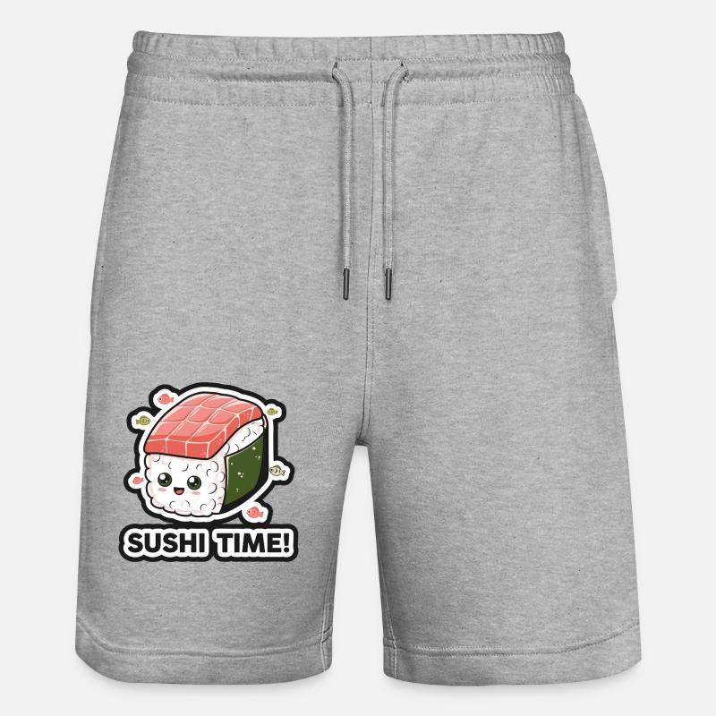 L’HEURE DES SUSHIS - Short de jogging bio TRAINER Stanley/Stella unisexe - gris chiné
