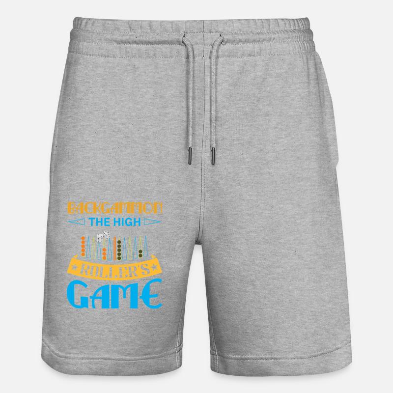 Backgammon Spiel - Stanley/Stella Unisex Bio Joggingshorts Trainer  - Grau meliert