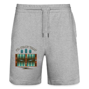 Backgammon Spiel - Stanley/Stella Unisex Bio Joggingshorts Trainer  - Grau meliert - Vorne - Nik (191cm) & Marisol (170cm)