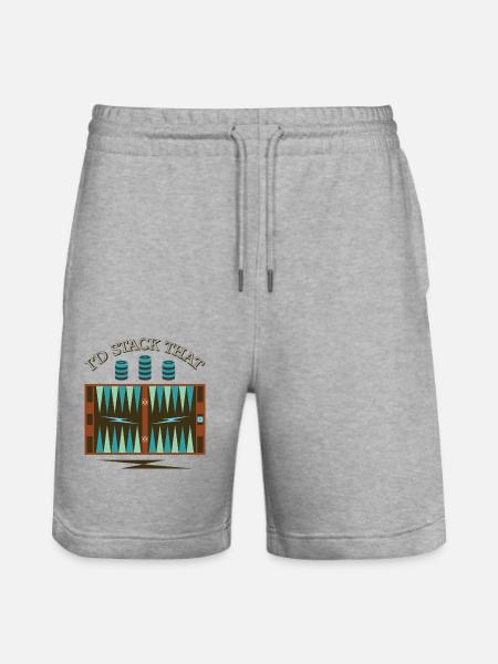 Backgammon Spiel - Stanley/Stella Unisex Bio Joggingshorts Trainer  - Grau meliert