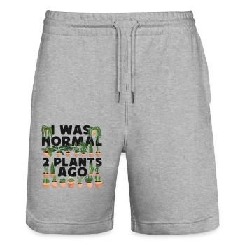 Plant Lover Gardening I Was Normal - Stanley/Stella Unisex Bio Joggingshorts Trainer  - Grau meliert - Vorne - Nik (191cm) & Marisol (170cm)
