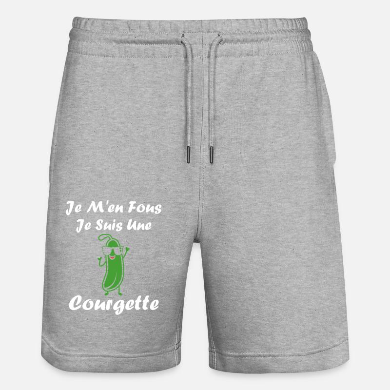 Humour Courgette - Short de jogging bio TRAINER Stanley/Stella unisexe - gris chiné