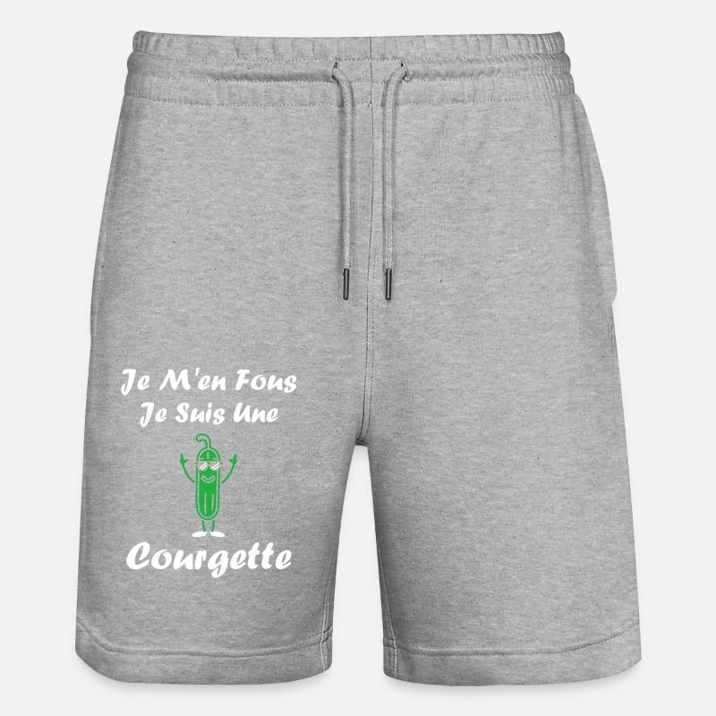 Humour Courgette - Short de jogging bio TRAINER Stanley/Stella unisexe - gris chiné