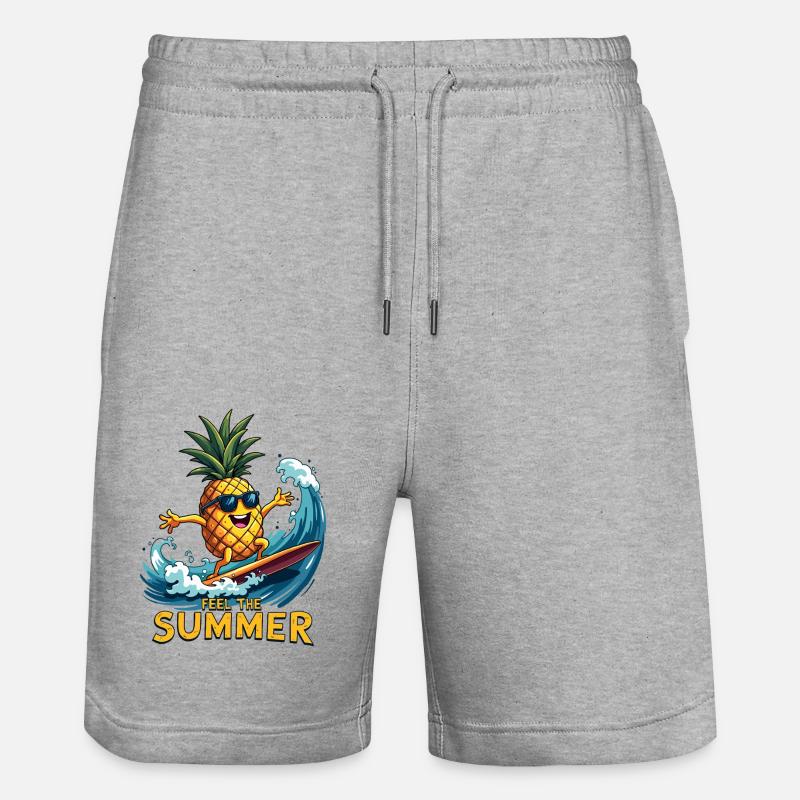 Ananas Surfer Surf Feel L’été - Short de jogging bio TRAINER Stanley/Stella unisexe - gris chiné