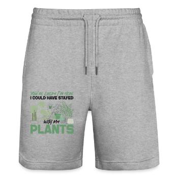 Plant Lover Gardening You're Lucky - Stanley/Stella Unisex Bio Joggingshorts Trainer  - Grau meliert - Vorne - Nik (191cm) & Marisol (170cm)