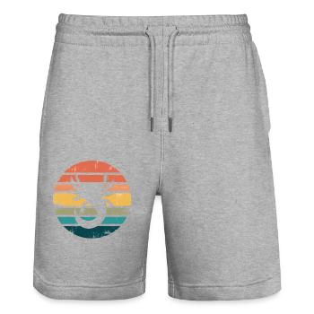 Axolotl Retro Sunset Axolotl Gifts Kids Boys Girls - Stanley/Stella Unisex Bio Joggingshorts Trainer  - Grau meliert - Vorne - Nik (191cm) & Marisol (170cm)