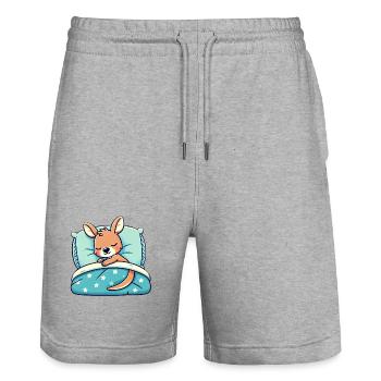 Kangaroo Sleeping In Bed At Night Time - Stanley/Stella Unisex Bio Joggingshorts Trainer  - Grau meliert - Vorne - Nik (191cm) & Marisol (170cm)