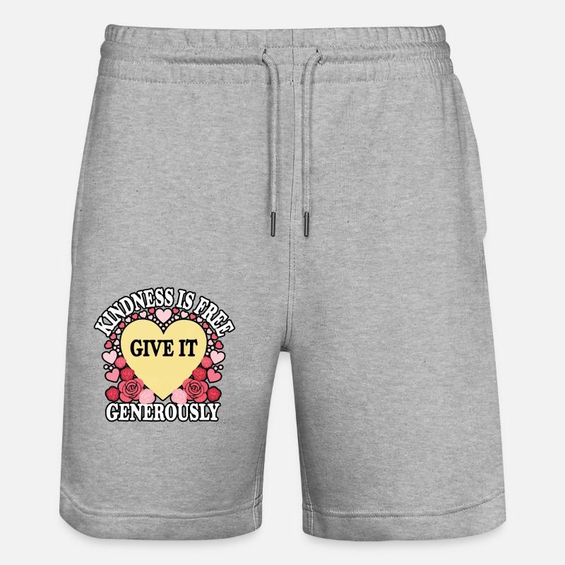 Compassion Humanité Motivation Empathie Gentillesse - Short de jogging bio TRAINER Stanley/Stella unisexe - gris chiné