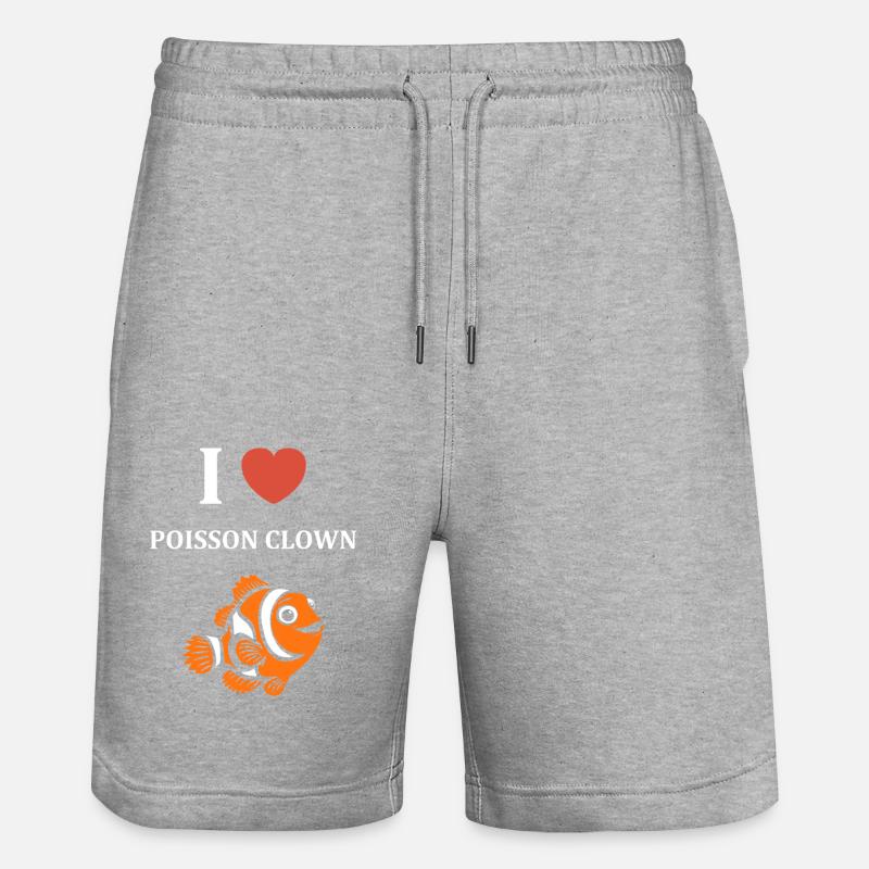 Humour Poisson rouge - Short de jogging bio TRAINER Stanley/Stella unisexe - gris chiné