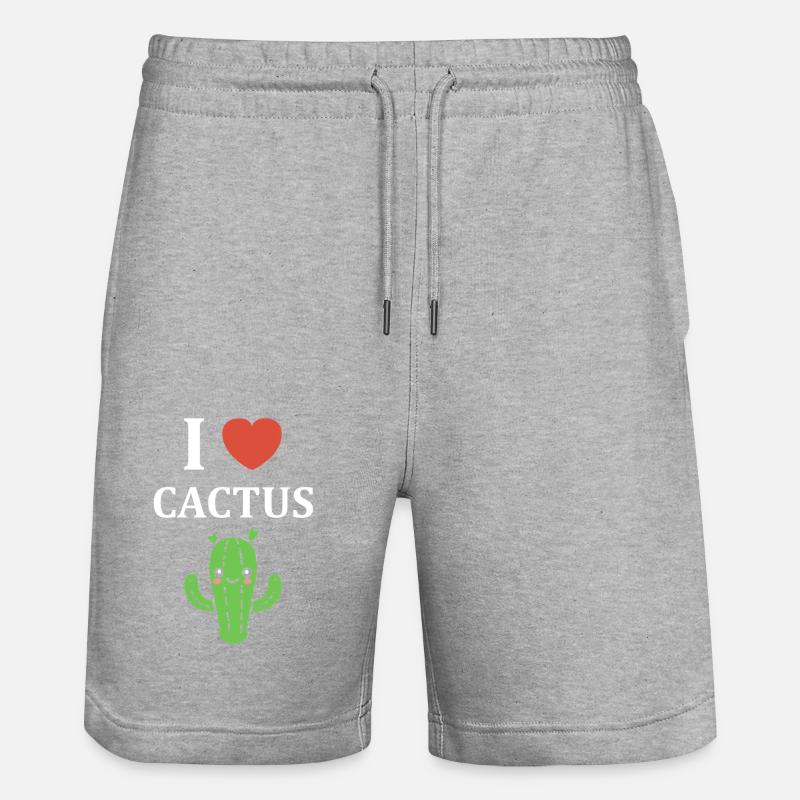 Kaktus - Stanley/Stella Unisex Bio Joggingshorts Trainer  - Grau meliert