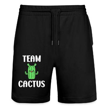 Kaktus - Stanley/Stella Unisex Bio Joggingshorts Trainer  - Schwarz - Vorne - Nik (191cm) & Marisol (170cm)