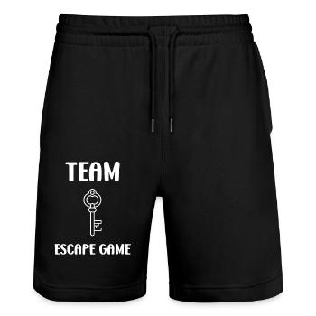 Fluchtspiel - Stanley/Stella Unisex Bio Joggingshorts Trainer  - Schwarz - Vorne - Nik (191cm) & Marisol (170cm)
