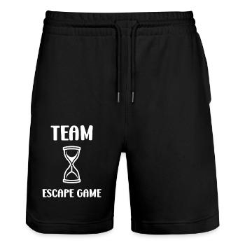 Fluchtspiel - Stanley/Stella Unisex Bio Joggingshorts Trainer  - Schwarz - Vorne - Nik (191cm) & Marisol (170cm)