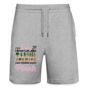 Plant Lover Gardening Sorry I - Stanley/Stella Unisex Bio Joggingshorts Trainer  - Grau meliert - Vorne - Nik (191cm) & Marisol (170cm)