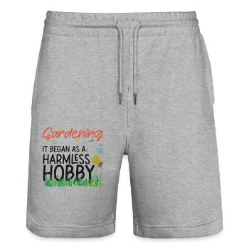 Amoureux des plantes Jardinage Jardinage - Short de jogging bio TRAINER Stanley/Stella unisexe - gris chiné - Devant - Nik (191cm) & Marisol (170cm)