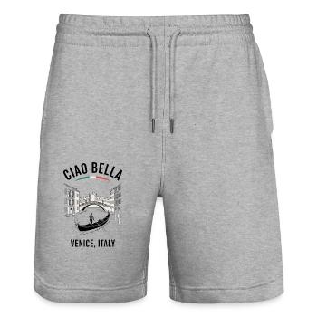 Ciao Bella Venice Italy - Stanley/Stella Unisex Bio Joggingshorts Trainer  - Grau meliert - Vorne - Nik (191cm) & Marisol (170cm)