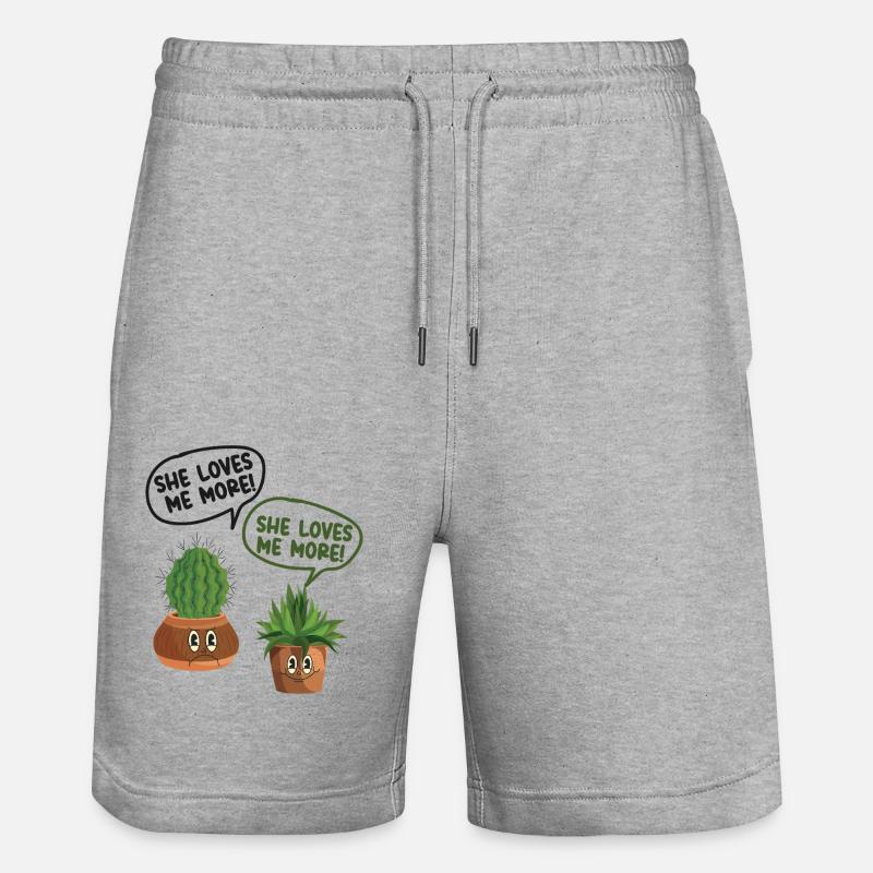 Amoureux des plantes Jardinage Cactus - Short de jogging bio TRAINER Stanley/Stella unisexe - gris chiné