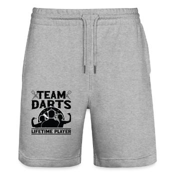 Dart Dartspieler Dartspiel Herren - Stanley/Stella Unisex Bio Joggingshorts Trainer  - Grau meliert - Vorne - Nik (191cm) & Marisol (170cm)