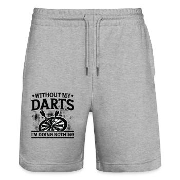 Dart Dartspieler Dartspiel Herren - Stanley/Stella Unisex Bio Joggingshorts Trainer  - Grau meliert - Vorne - Nik (191cm) & Marisol (170cm)