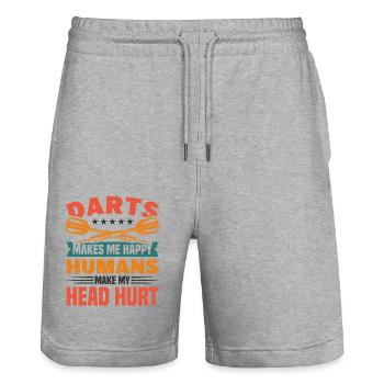 Dart Dartspieler Dartspiel Herren - Stanley/Stella Unisex Bio Joggingshorts Trainer  - Grau meliert - Vorne - Nik (191cm) & Marisol (170cm)