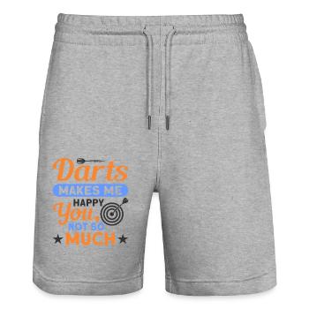 Dart Dartspieler Dartspiel Herren - Stanley/Stella Unisex Bio Joggingshorts Trainer  - Grau meliert - Vorne - Nik (191cm) & Marisol (170cm)