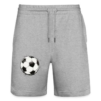Klassischer Fußball Schwarze Spritzer Urban Style - Stanley/Stella Unisex Bio Joggingshorts Trainer  - Grau meliert - Vorne - Nik (191cm) & Marisol (170cm)