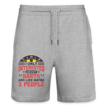 Dart Dartspieler Dartspiel Herren - Stanley/Stella Unisex Bio Joggingshorts Trainer  - Grau meliert - Vorne - Nik (191cm) & Marisol (170cm)