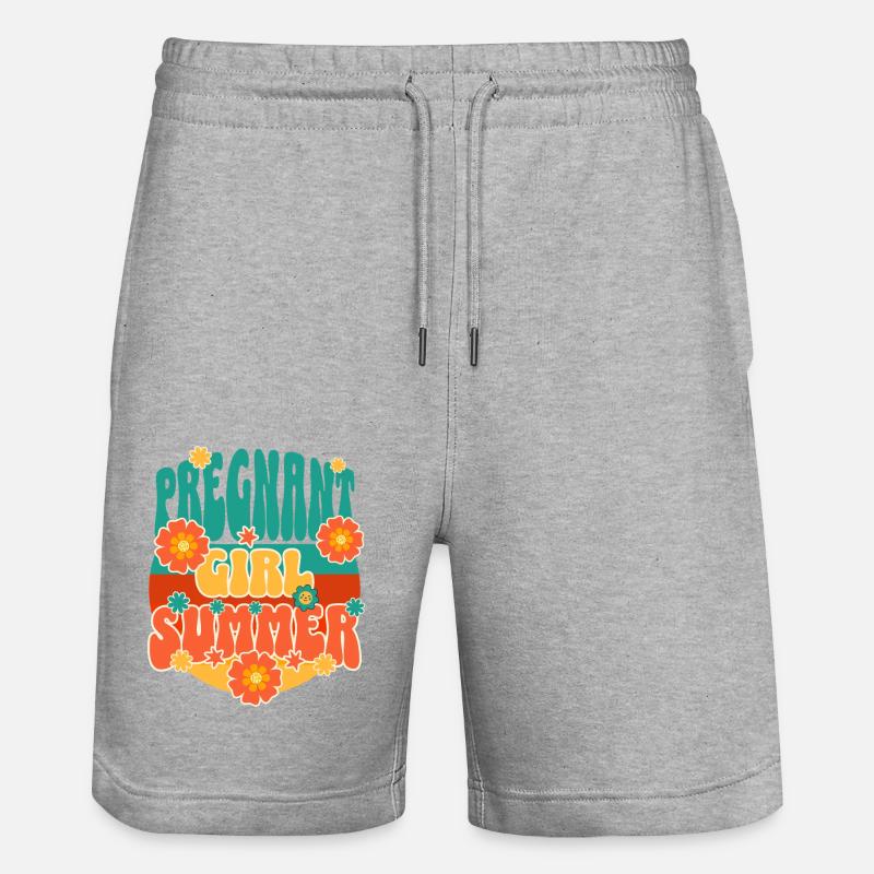 Fille enceinte Été Grossesse Vacances Maternité - Short de jogging bio TRAINER Stanley/Stella unisexe - gris chiné
