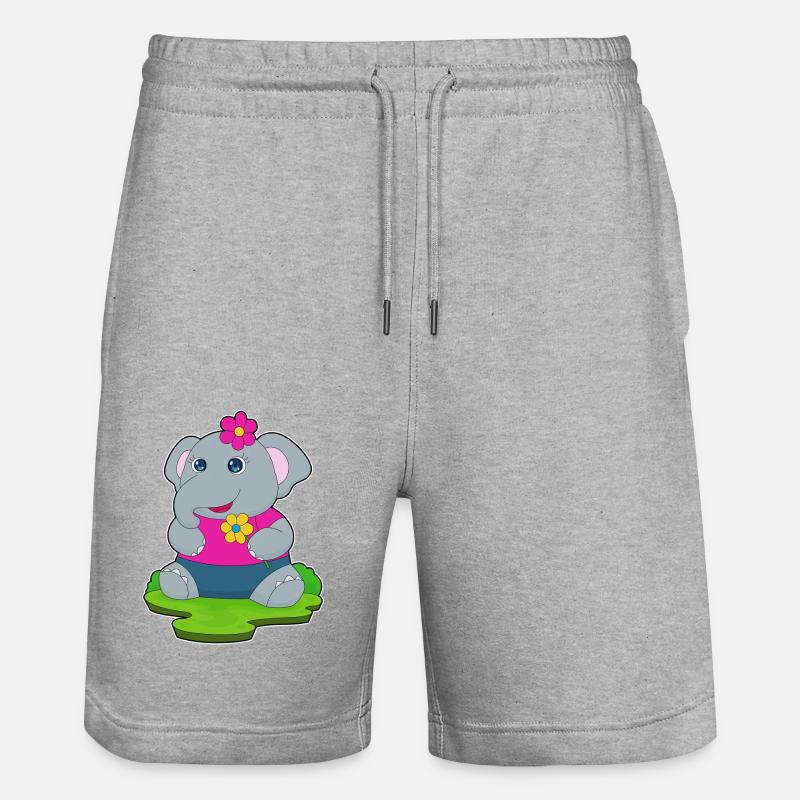 Fleurs d’éléphant - Short de jogging bio TRAINER Stanley/Stella unisexe - gris chiné