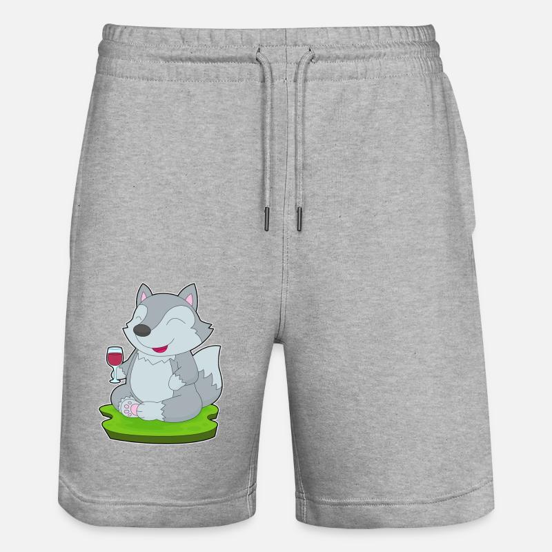 Vin rouge loup - Short de jogging bio TRAINER Stanley/Stella unisexe - gris chiné