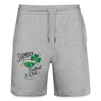 Shamrock Cocktail Club Zum St. Patrick's Day - Stanley/Stella Unisex Bio Joggingshorts Trainer  - Grau meliert - Vorne - Nik (191cm) & Marisol (170cm)