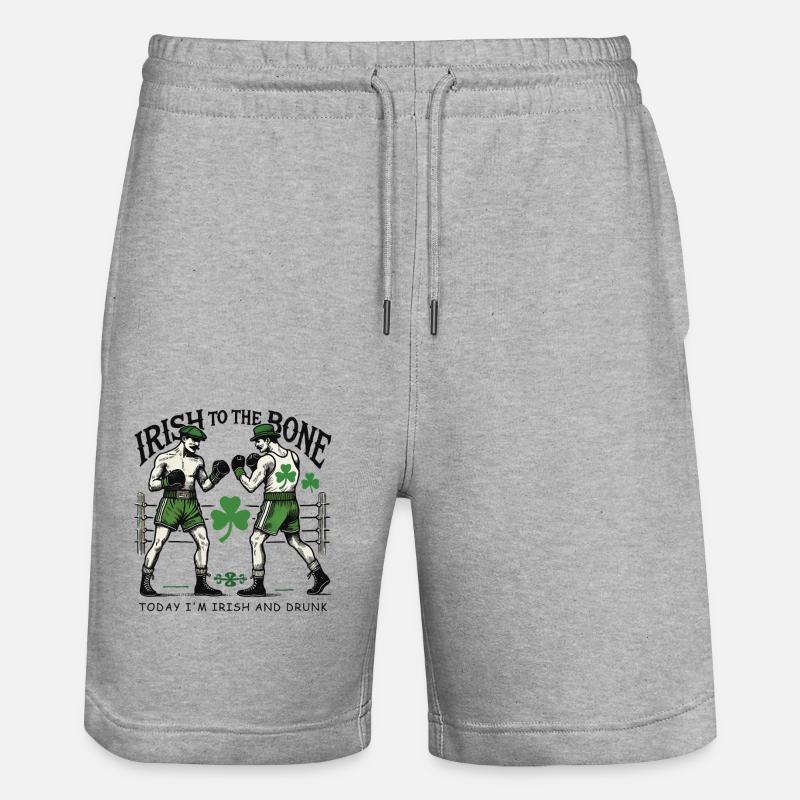 Saint-Patrick Boxe irlandaise jusqu’à l’os - Short de jogging bio TRAINER Stanley/Stella unisexe - gris chiné