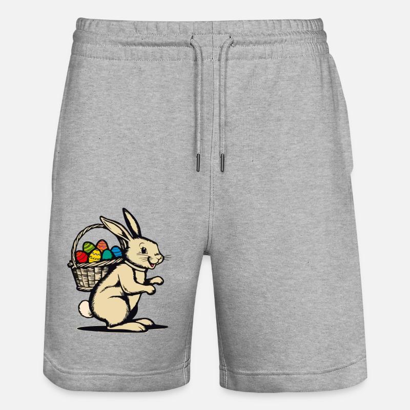 Lapin de Pâques rétro - Short de jogging bio TRAINER Stanley/Stella unisexe - gris chiné